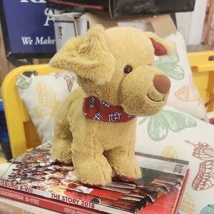 Build-A-Bear Tan and Red Plush Dog Toy